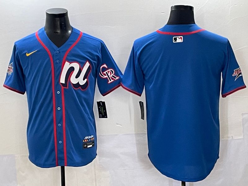 Men 2025 Colorado Rockies Blank Blue All star Nike MLB Jersey style 05
